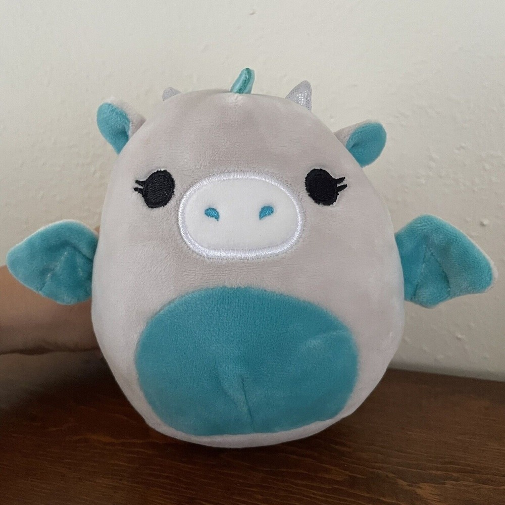 Squishmallows Coley the Dragon 6" Plush Gray/ Turquoise Stuffed Animal Squish